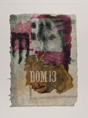 Dom 13 - Lino Etching/laminated handmade kozo paper.
30 x 22 cm. 2012